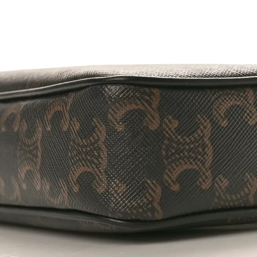 Celine Medium Messenger Bag Black Triomphe Canvas Gold Hardware