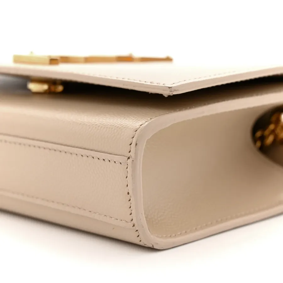 Saint Laurent Small Kate Satchel Nude Powder Monogram Grain De Poudre Leather Silver Hardware