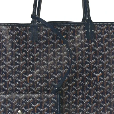 Goyard Saint Louis Tote PM Navy Goyardine Canvas