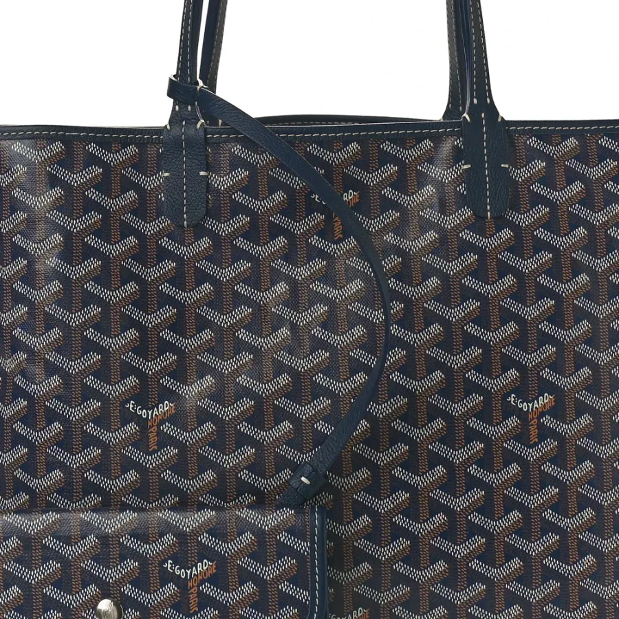 Goyard Saint Louis Tote PM Navy Goyardine Canvas