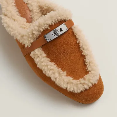 HERMES Oz Mule Brown Slippers