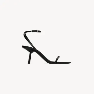 Yves Saint Laurent Black shiny leather high-heeled sandals