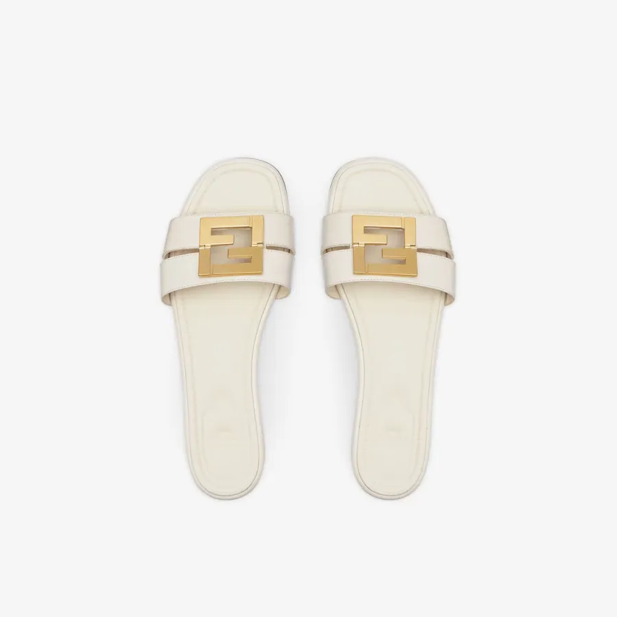 FENDI White leather sandals slippers