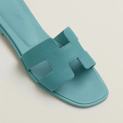 HERMES Oran Blue Slippers
