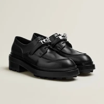HERMES First Black Loafers