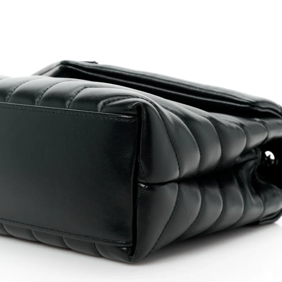 Saint Laurent Small Loulou Chain Satchel Black Y-Quilted Monochrome Monogram Calfskin Leather Incognito Hardware