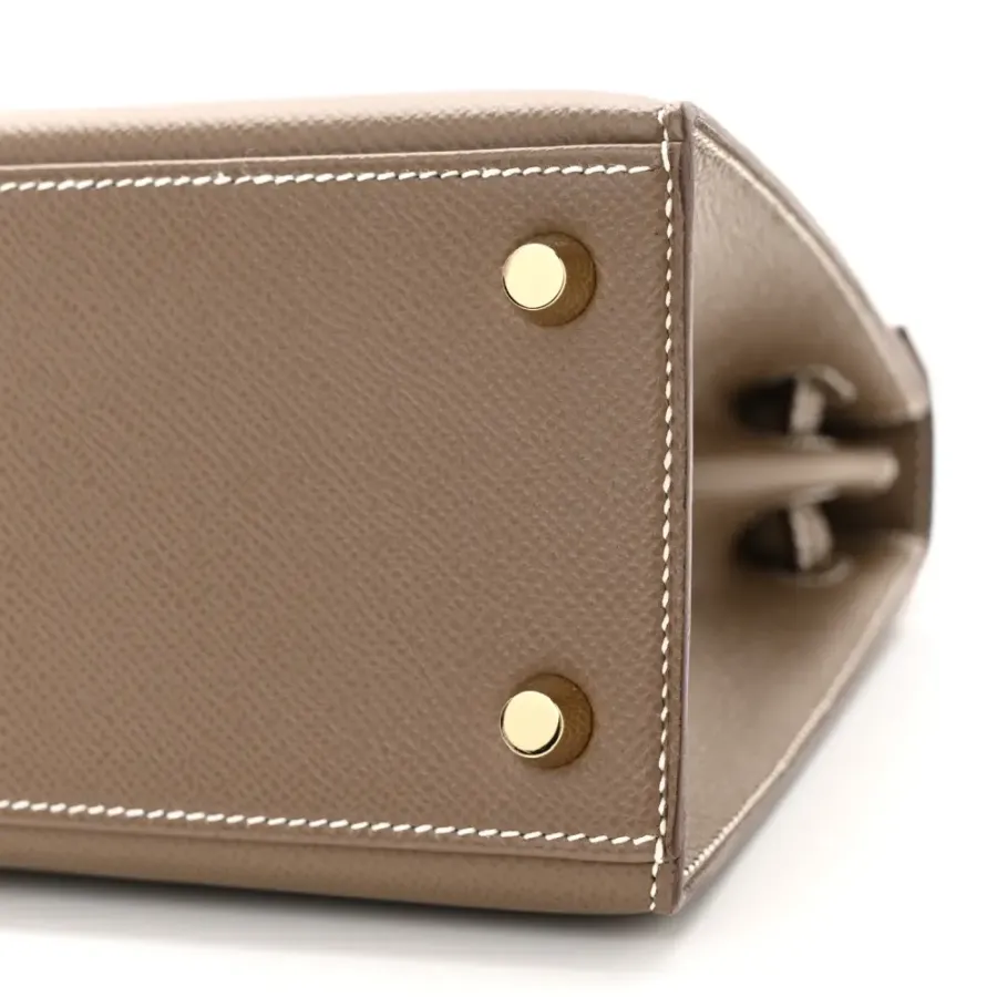 Hermès Kelly Sellier 25 Etoupe Epsom Leather Gold Hardware