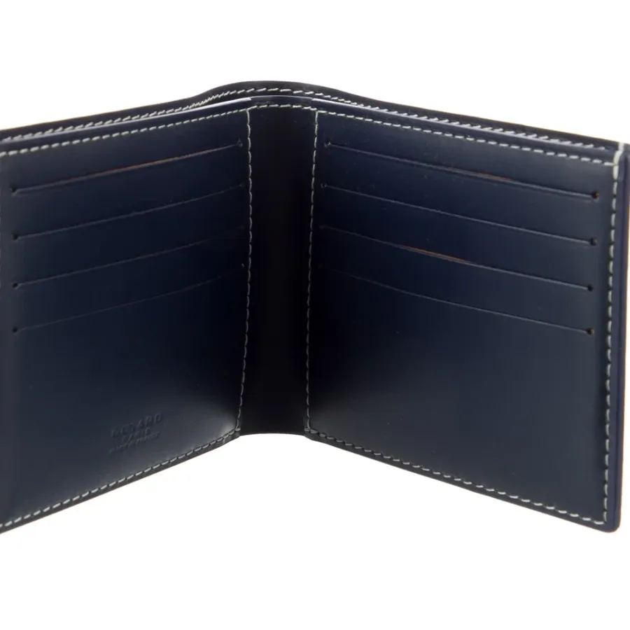 Goyard Medium Bifold Wallet Blue Goyardine Printed Canvas