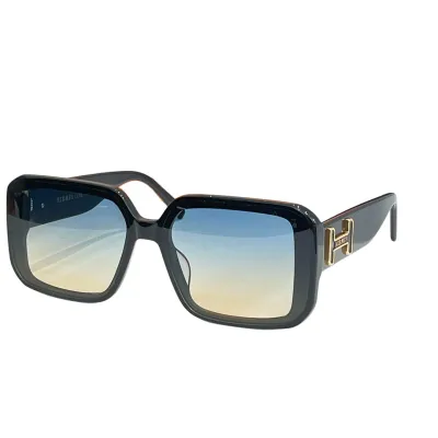 Hermès square frame glasses black/eggplant/blue/green/leopard/purple white/orange color Size 54口20-145