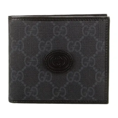 Gucci Small Bifold Wallet Black GG Canvas