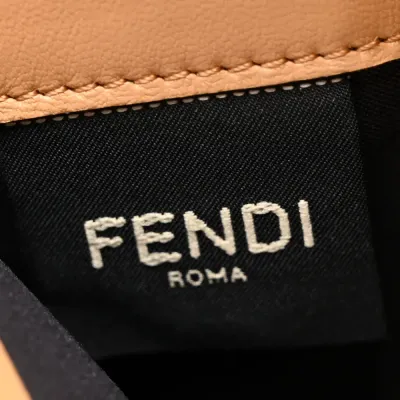 Fendi FF Embossed Continental Wallet On Chain (WOC) Matisse Nappa Leather Miele Scuro Gold Hardware