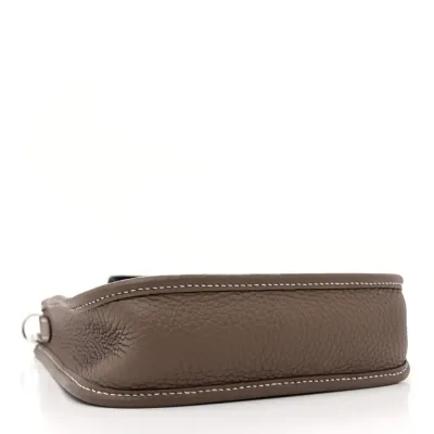 Hermès Amazone Evelyne TPM Étain / Bleu Indigo Taurillon Clemence Leather Silver Hardware