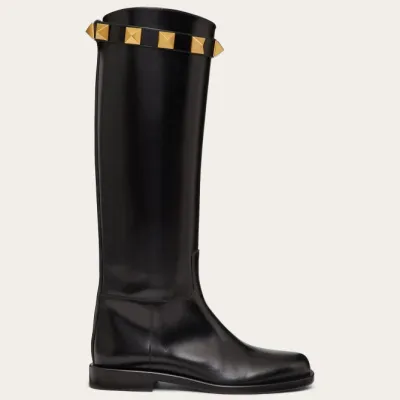 VALENTINO ROMAN Calf leather boots (1.5 cm high heel)