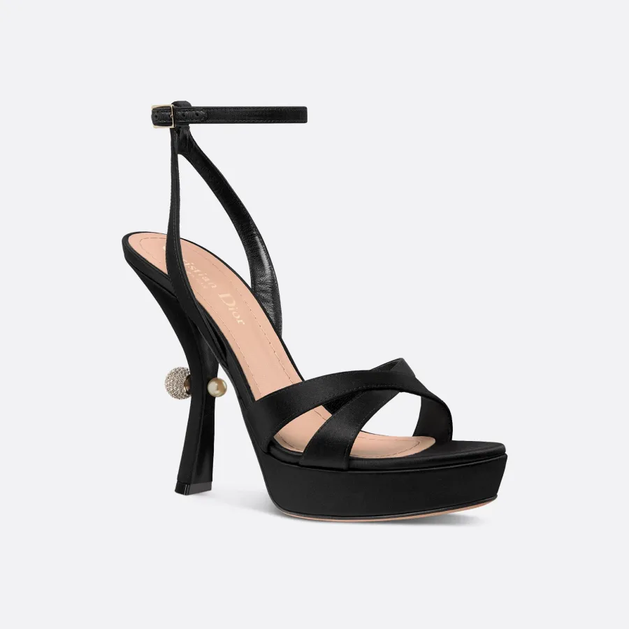 Dior black thin heel high-heeled sandals