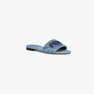 FENDI Blue denim slippers Sandal