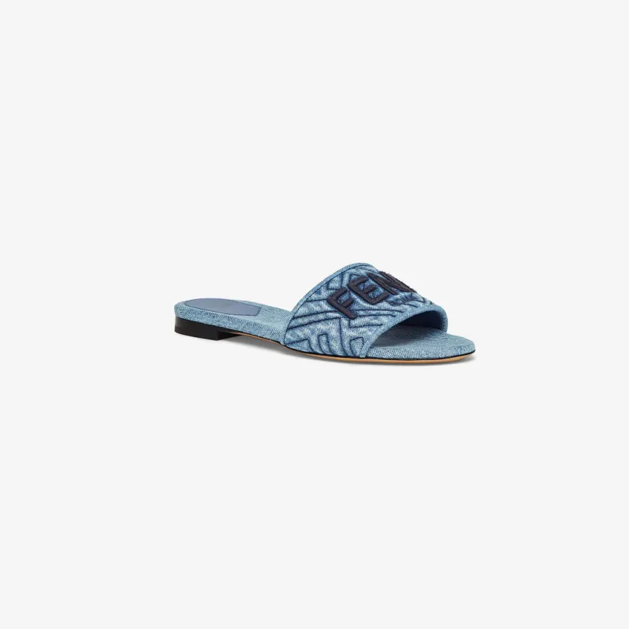 FENDI Blue denim slippers Sandal