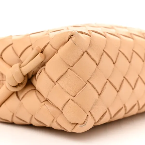 Bottega Veneta Mini Intrecciato Loop Camera Bag Almond Nappa Leather - Image 4