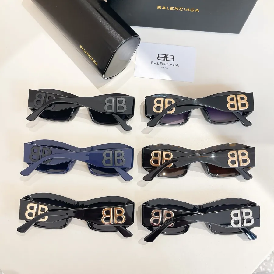 Balenciaga square frame glasses black/black silver/black gold/eggplant/blue/leopard color Size 61口15-145