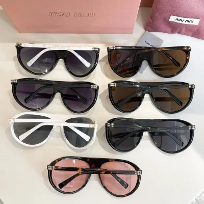 Miu Miu Pilot glasses black/black white/leopard/eggplant/black brown/white/coral color Size 75口16-110