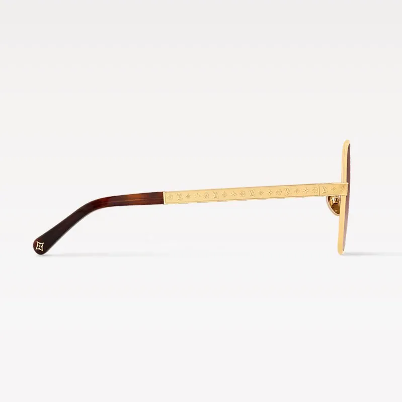 Louis Vuitton square frame glasses brown/grey silver/black/black gold/purple monogram/brown monogram color Size 56口19-145