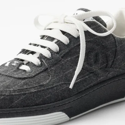 Dark grey and white Chanel Sneakers