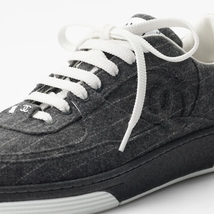 Dark grey and white Chanel Sneakers