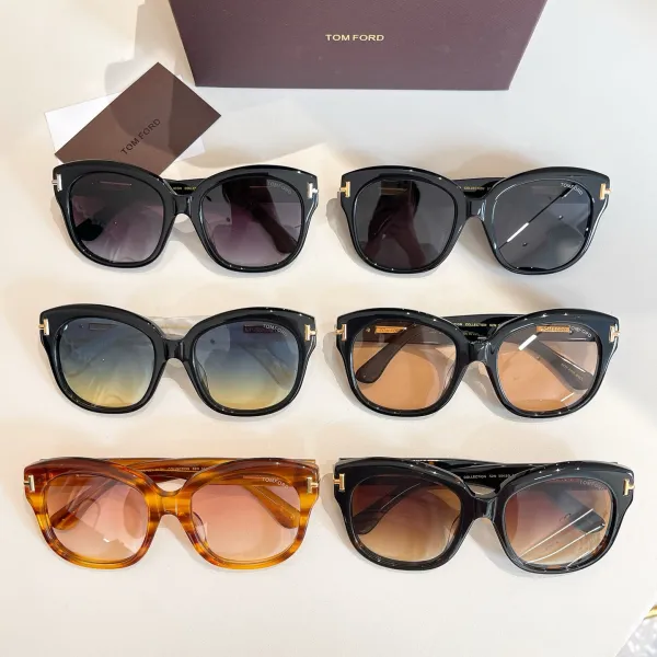 Tom Ford Butterfly glasses black gold/eggplant/apricot/black white/brown leopard/leopard apricot color Size 55口20-140 - Image 8