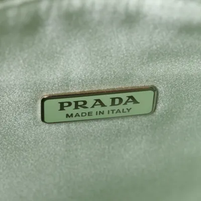 Prada Mini Re-Edition 2000 Bag Acqua Satin & Crystal