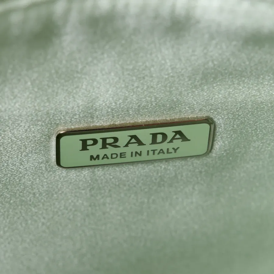 Prada Mini Re-Edition 2000 Bag Acqua Satin & Crystal