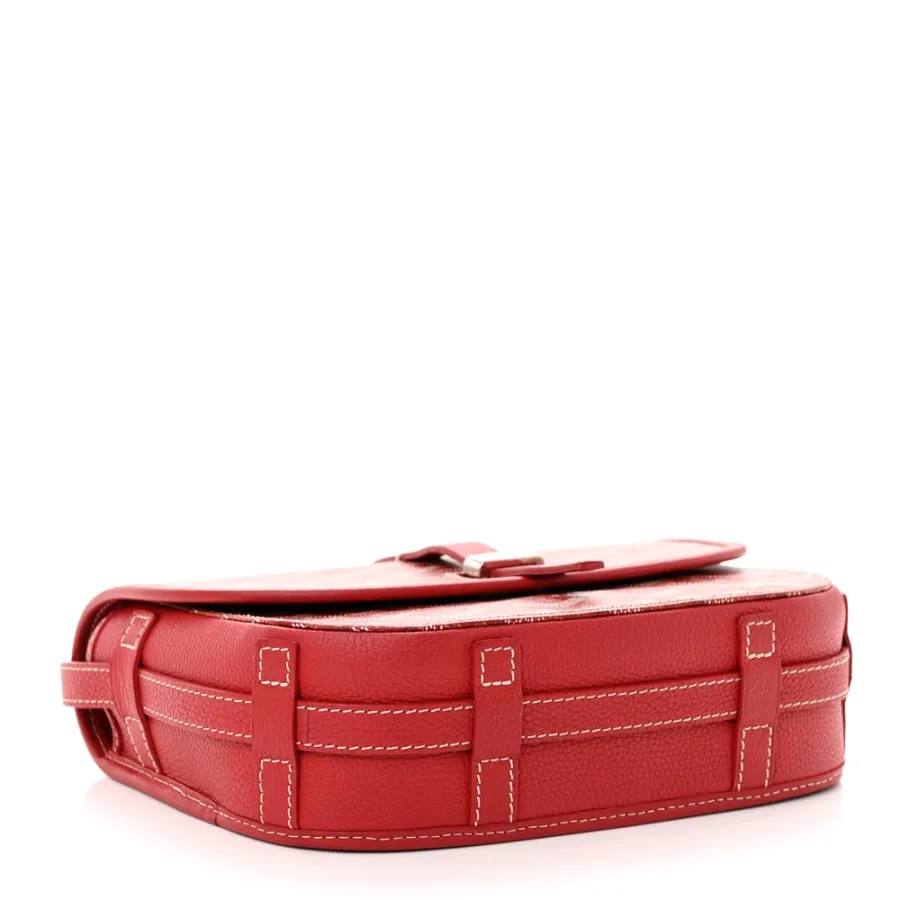 Goyard Belvedere II PM Messenger Bag Red Goyardine Canvas Silver Hardware