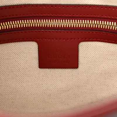 Gucci Small Bi-Color Jackie 1961 Hobo Blue Agata / New Cherry Red Boarded Dyana Lux Calfskin Leather Gold Hardware