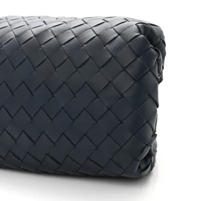 Bottega Veneta Maxi Intrecciato The Pouch Oversized Clutch Deep Blue Nappa Leather