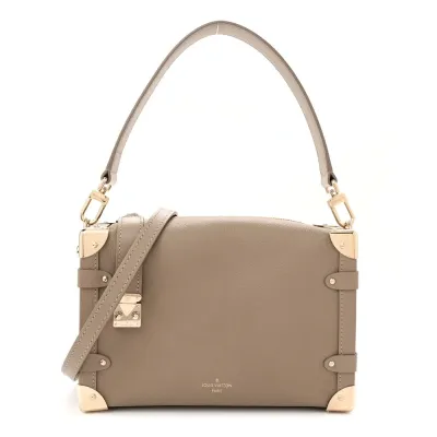 Louis Vuitton Side Trunk MM Taupe Calfskin Leather Gold Hardware