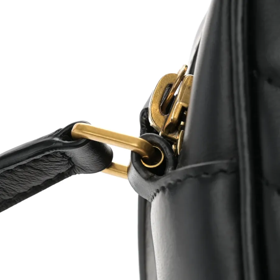 Saint Laurent Medium Lou Camera Bag Black Monogram Calfskin Matelasse Leather Gold Hardware