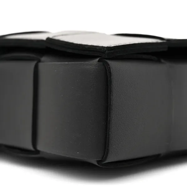 Bottega Veneta Maxi Intrecciato Cassette Crossbody Bag Black Lambskin Leather - Image 5