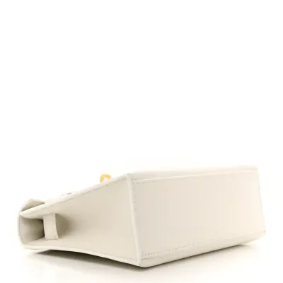 Hermès Kelly Pochette Clutch White Swift Leather Gold Palladium Hardware