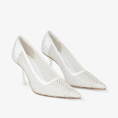 JIMMY CHOO White mesh high heels