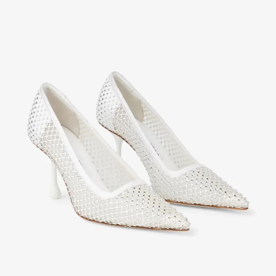 JIMMY CHOO White mesh high heels