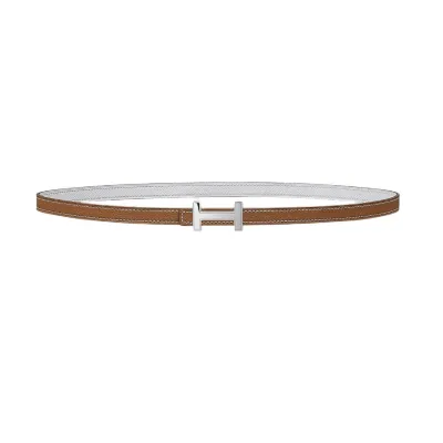 Hermès Women' s Focus H Buckle Belt In Brown/Black/Orange/White/Etoupe Calfskin With Gold/Silver Hardware 13mm