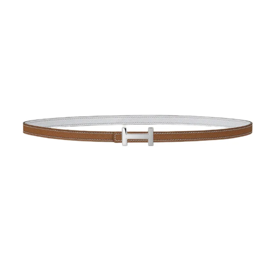 Hermès Women' s Focus H Buckle Belt In Brown/Black/Orange/White/Etoupe Calfskin With Gold/Silver Hardware 13mm