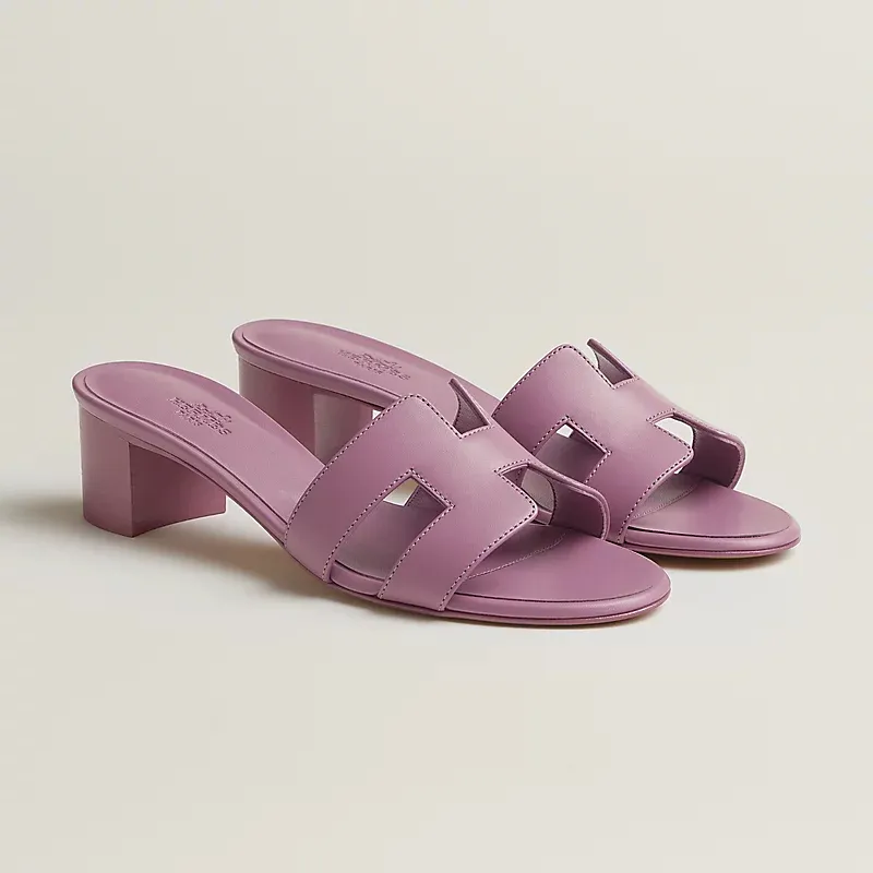 HERMES Oasis Slippers High-heeled slippers purple High Heels Sandal