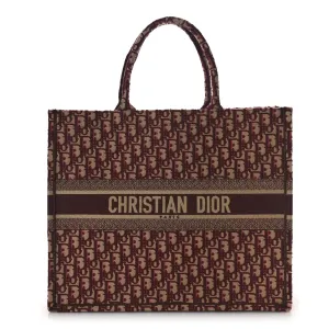 Dior Large Book Tote Burgundy Multicolor Oblique Canvas