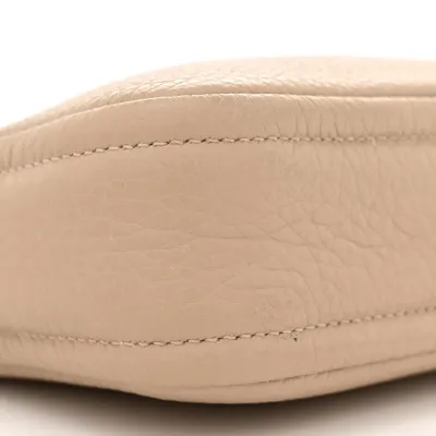 Prada Small Camera Crossbody Bag Sand Vitello Daino Leather Silver Hardware