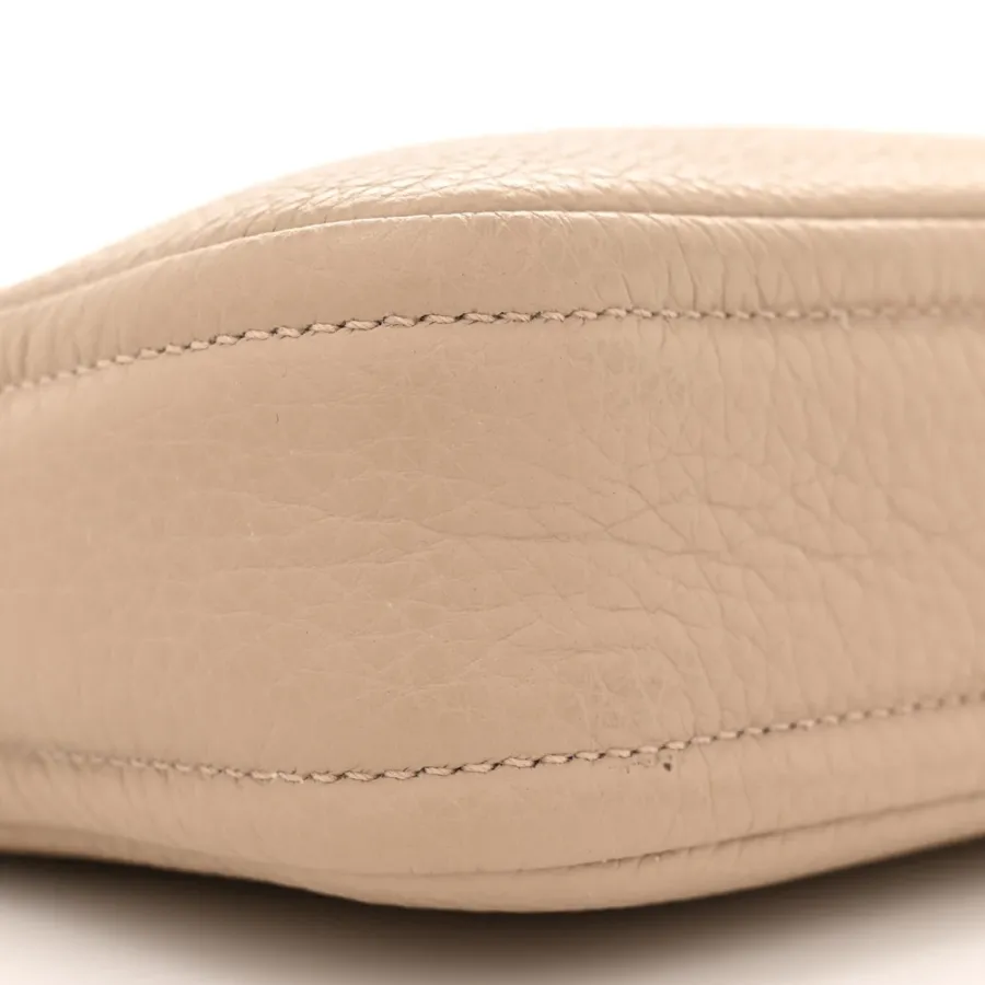 Prada Small Camera Crossbody Bag Sand Vitello Daino Leather Silver Hardware