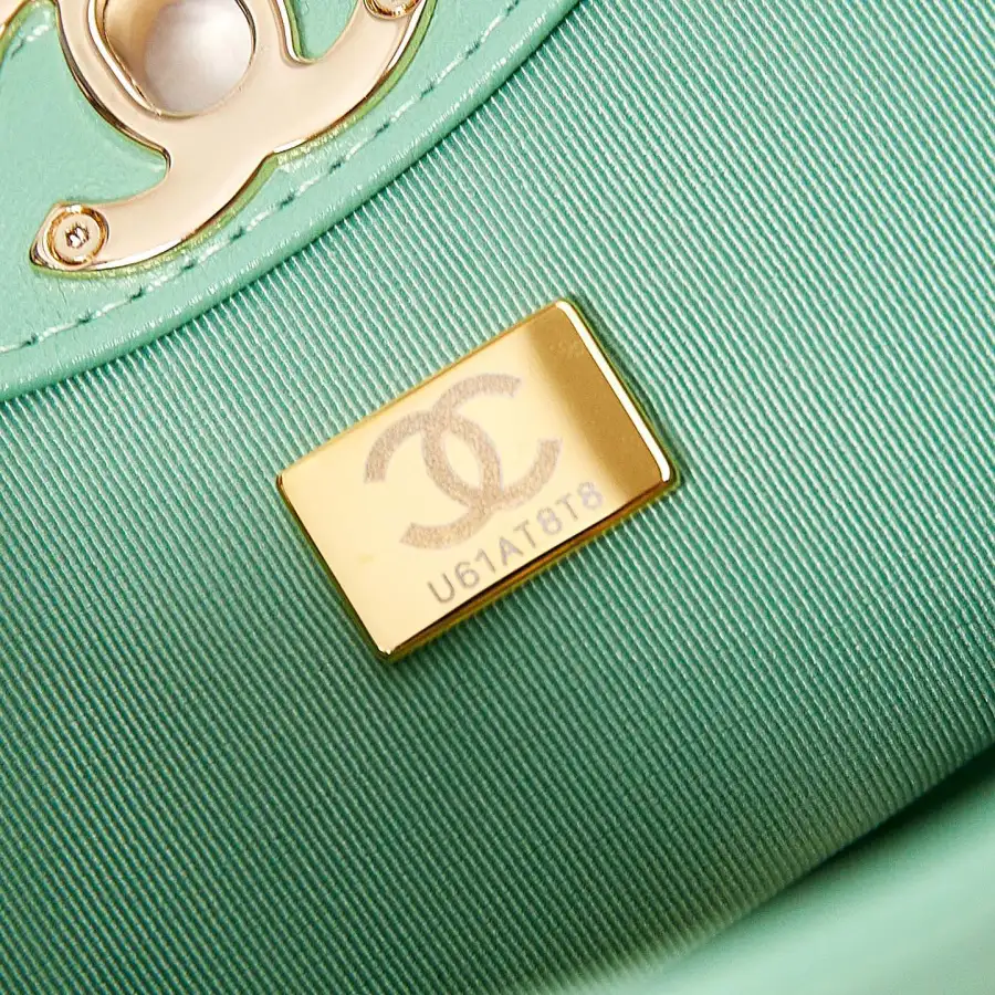 Chanel Oil Wax Leather Green Crossbody Bags