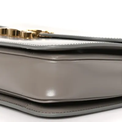 Celine Medium Triomphe Bag Pebble Shiny Calfskin Leather Gold Hardware