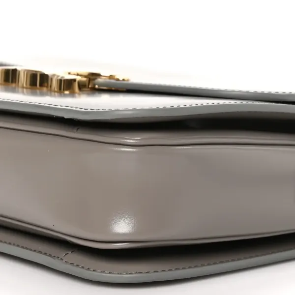 Celine Medium Triomphe Bag Pebble Shiny Calfskin Leather Gold Hardware - Image 5