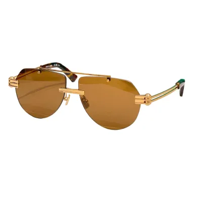 Bottega Veneta Pilot glasses blue/lime green/black/apricot/tawny/leopard brown color Size 51口23-140