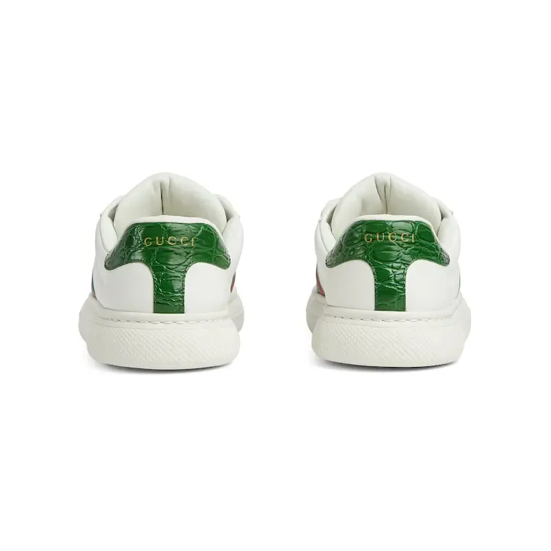 Gucci Ace series white sneakers woven fabric women's sports shoes
