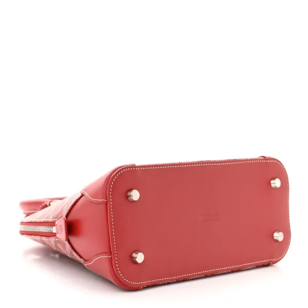 Goyard Mini Vendome Bag Red Goyardine Canvas Silver Hardware - Image 6